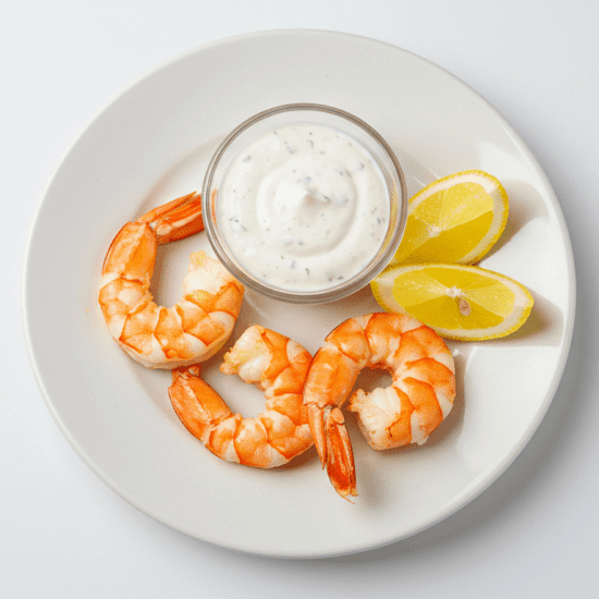 Poached Coffs Harbour Prawns, Ranch Dip