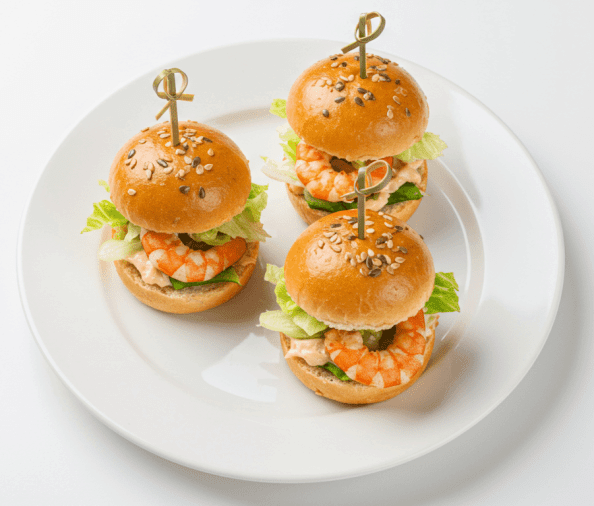 Prawn Cocktail Slider, Crispy Lettuce, Rose Marie Sauce