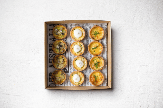 Savoury Breakfast Tarts Platter Box