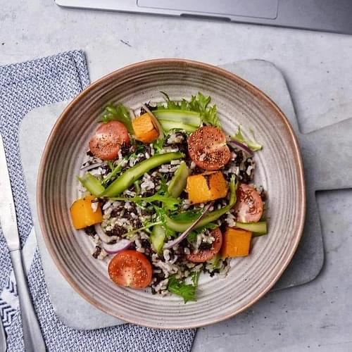 Black & Brown Rice, Asparagus & Pumpkin Salad