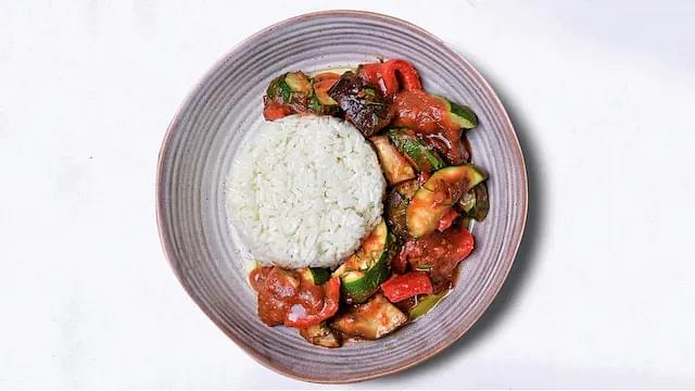 Vegetable Ratatouille with Steamed Rice