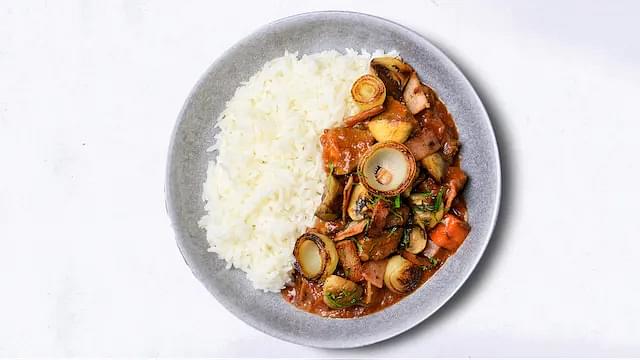 Beef Bourguignon with Steamed Rice