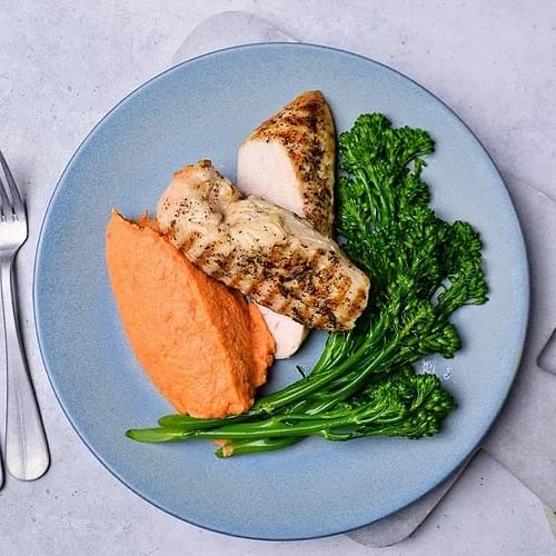 Country Chicken, Broccoli and Sweet Potato Mash