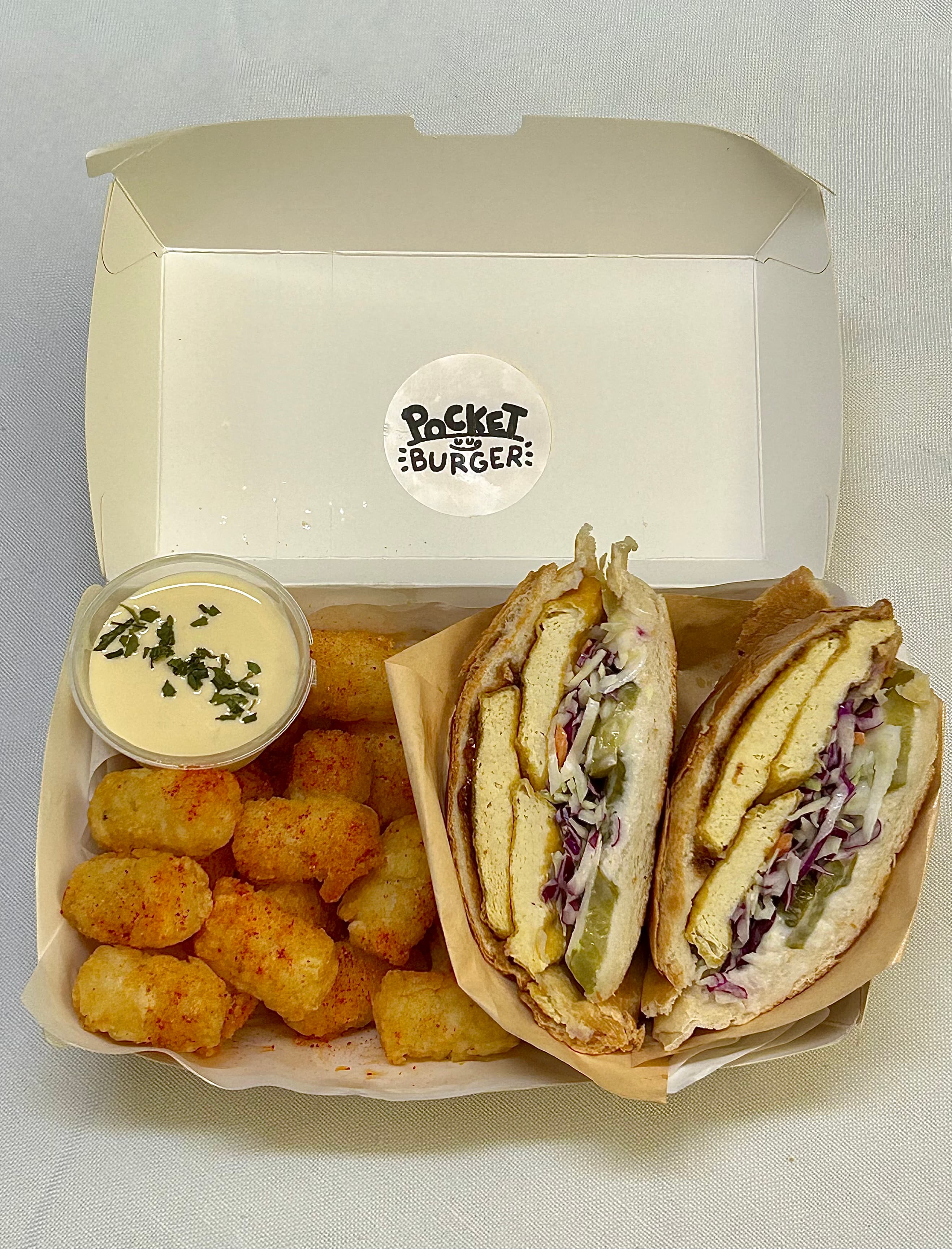 Cripsy Tofu Pocket Burger