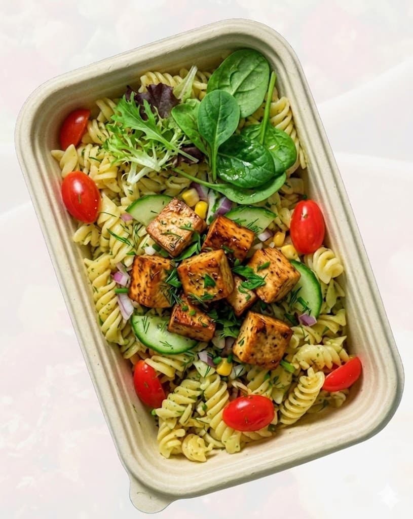 Pasta Salad with Baked Tofu