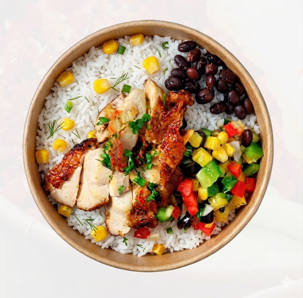 Sweet Corn Rice with Vietnamese Lemongrass Chicken