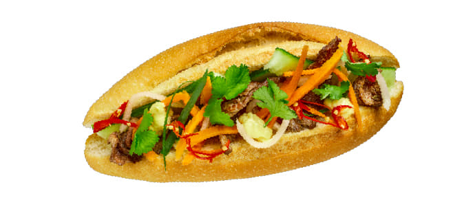 Lemongrass Beef Bánh Mì Baguette