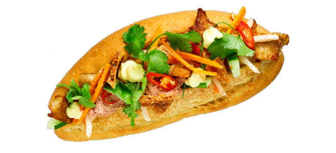 Roast Pork & Crackling Bánh Mì Baguette