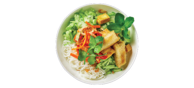 Tofu & Vegetable Spring Rolls Bún Individual Salad Bowl