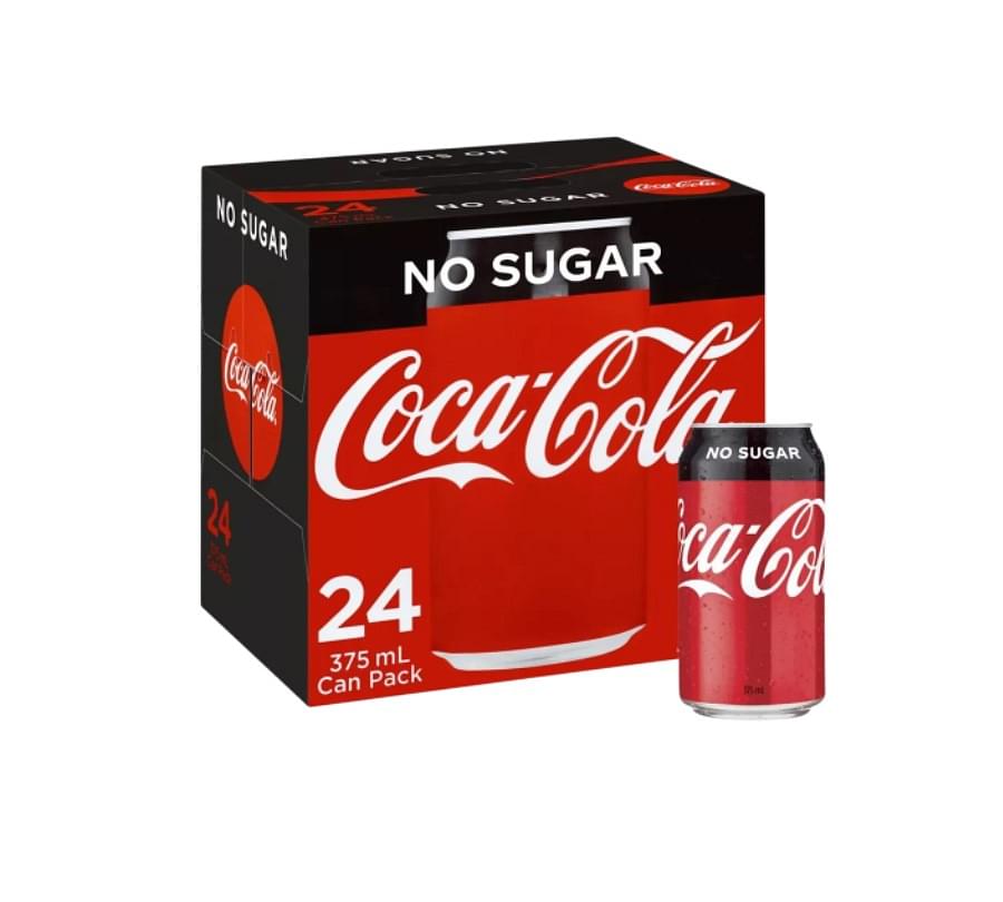 Coca Cola NO SUGAR 24 x 375ml Cans