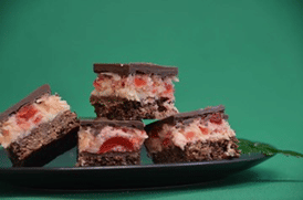 Dark Chocolate Cherry Ripe Slice 