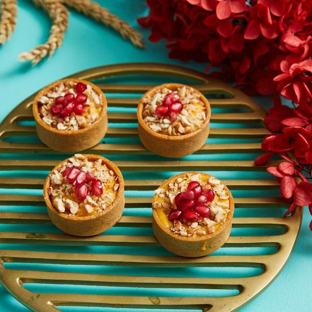 Roasted Pumpkin, Toasted Pecan & Pomegranate Tart