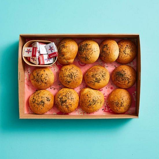 Freshly Baked Oregano & Rock Salt Brioche Rolls