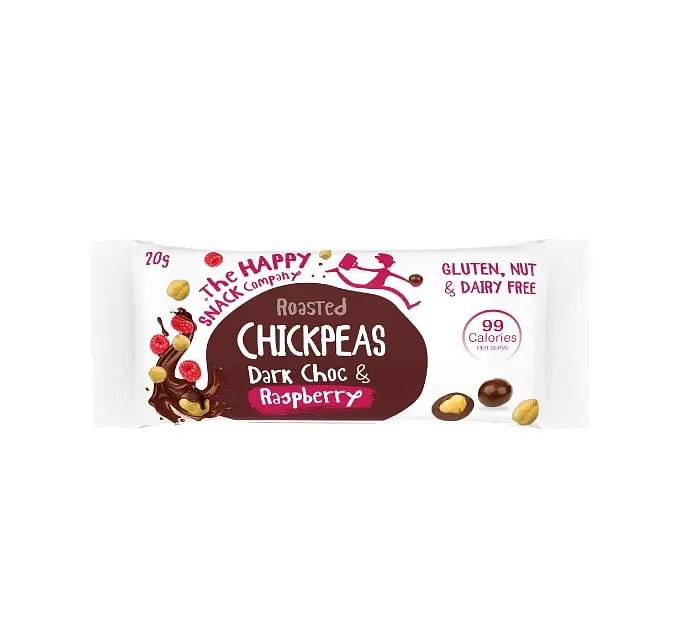 Happy Snack Co, Roasted Chickpeas, Dark Choc Raspberry
