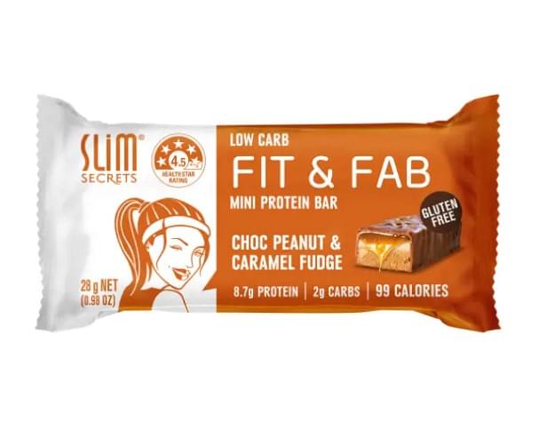 Slim Secrets, Fit and Fab Bar, Choc Peanut and Caramel Fudge