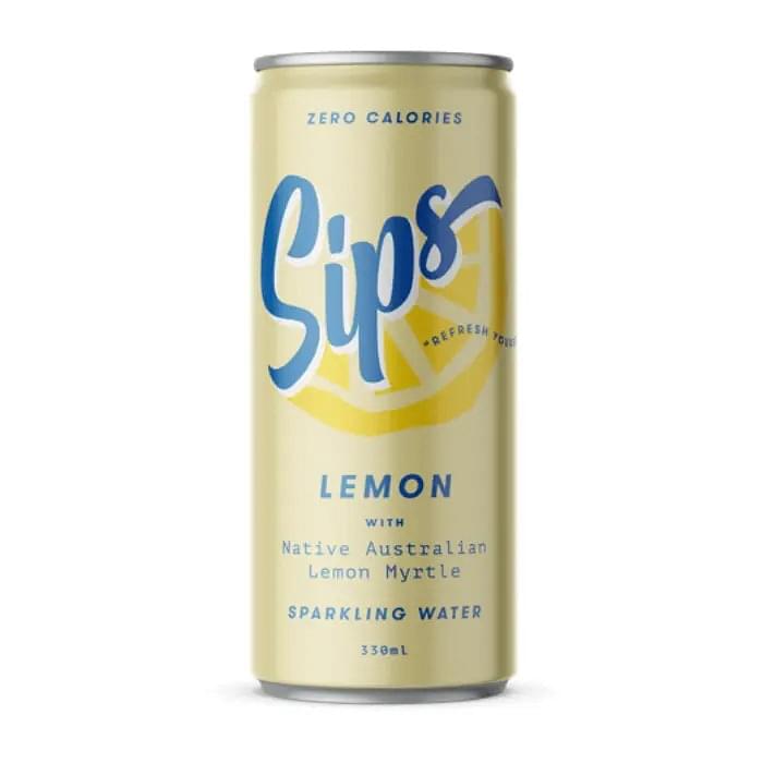 Sips, Sparkling Water, Lemon