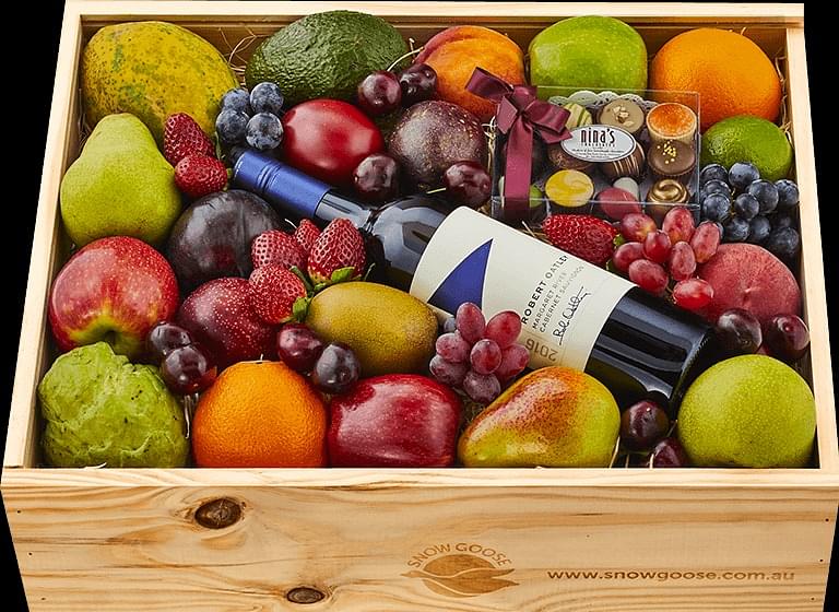Mixed Fruit, Robert Oatley Red Wine & Belgian Chocolates