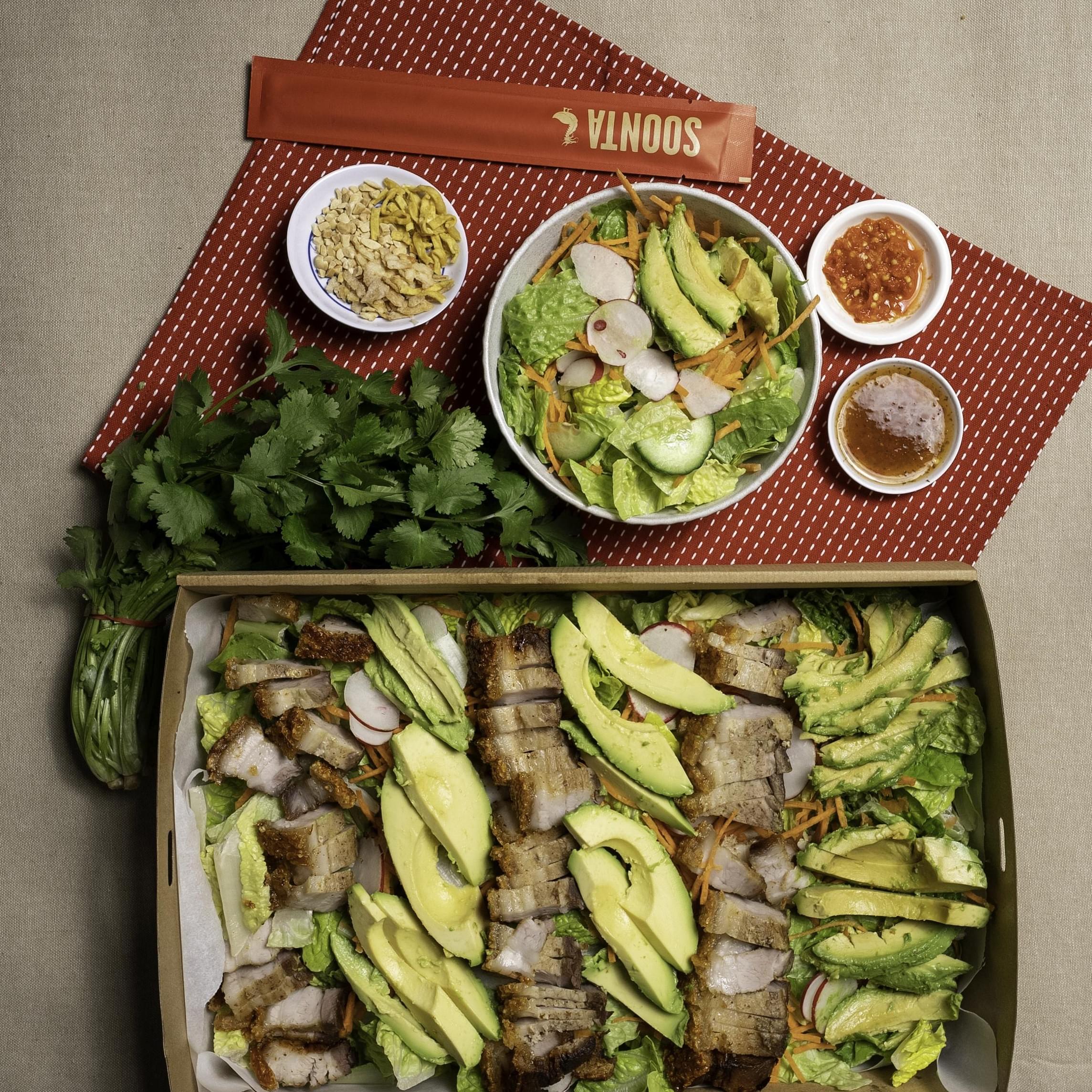 Roast Pork with Crackling Super Salad Bowl 