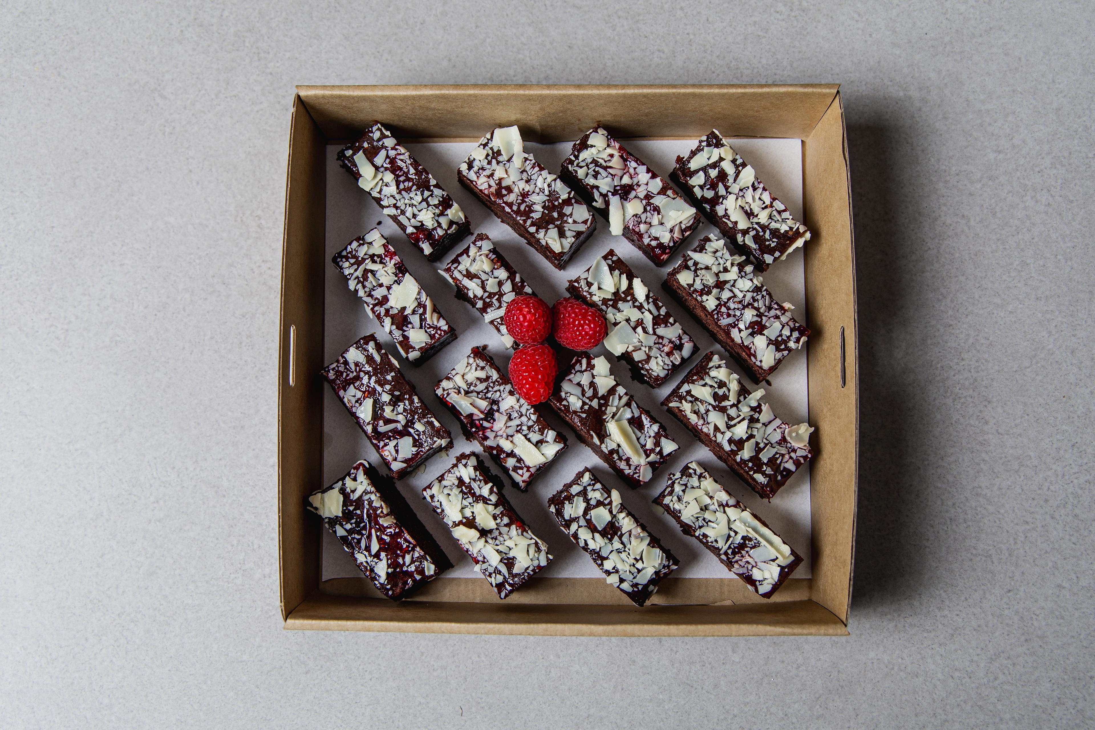 Raspberry Brownies Platter