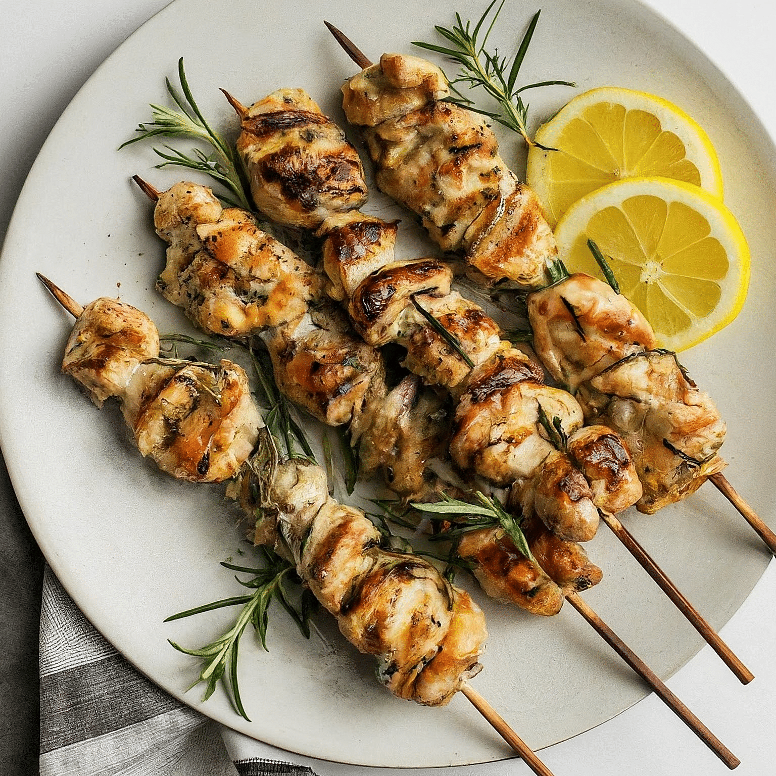 Lemon & Rosemary Chicken Skewers