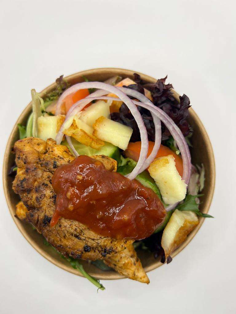Grilled Halloumi & Spicy Cajun Chicken Salad