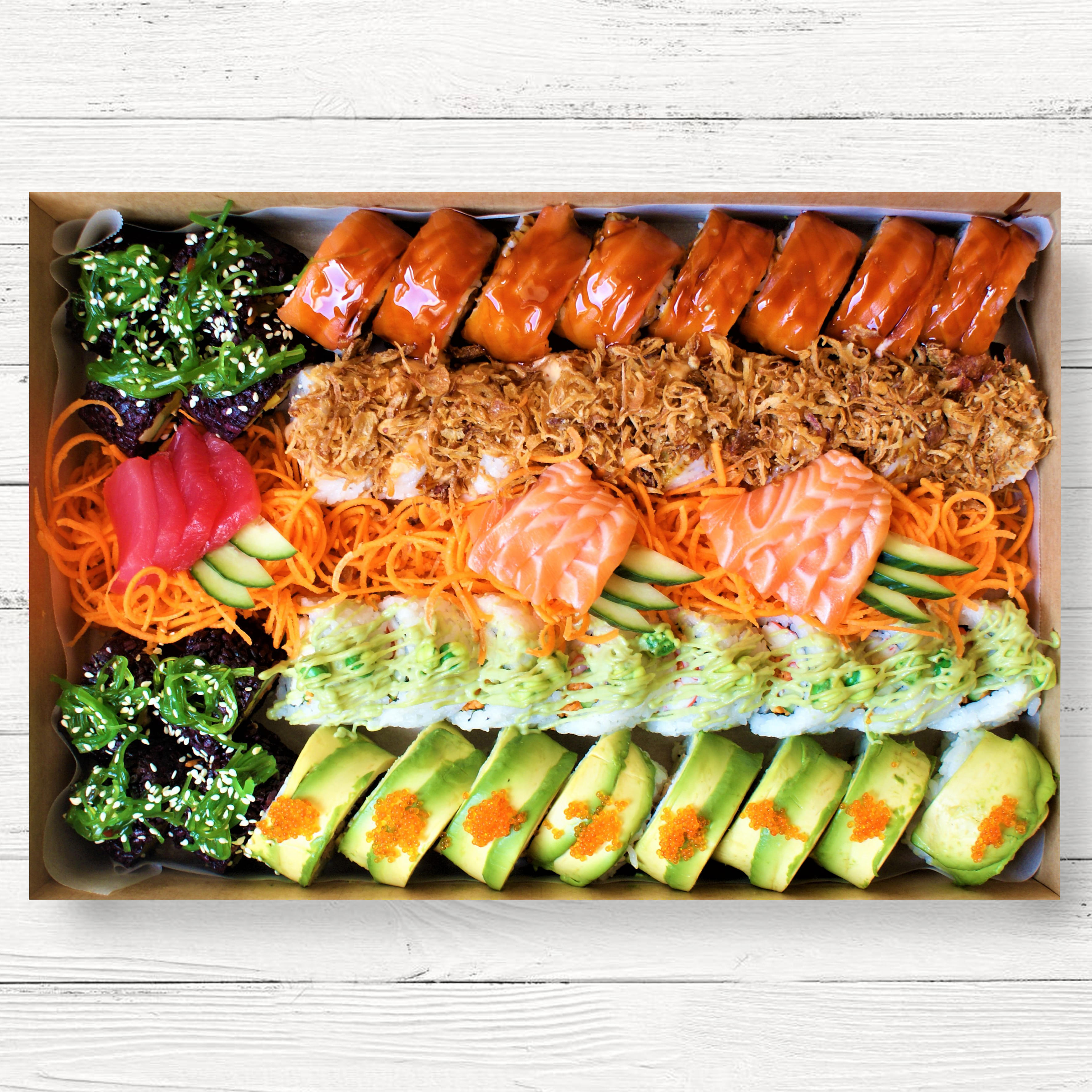 Deluxe Rainbow Sushi & Sashimi Platter