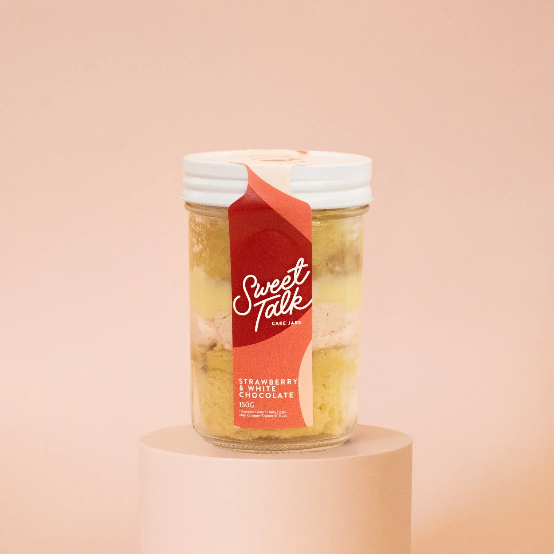 Strawberry White Chocolate Cake Jar