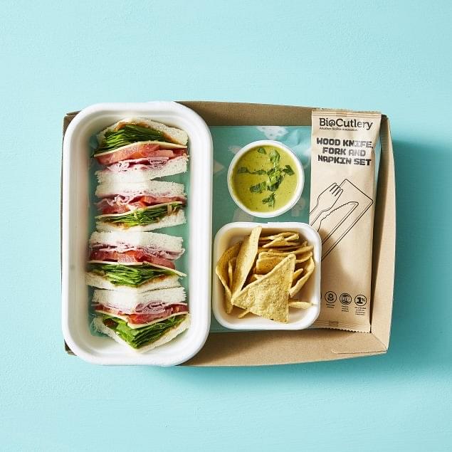Classic Wholemeal Triangle Sandwich Bento with One Side