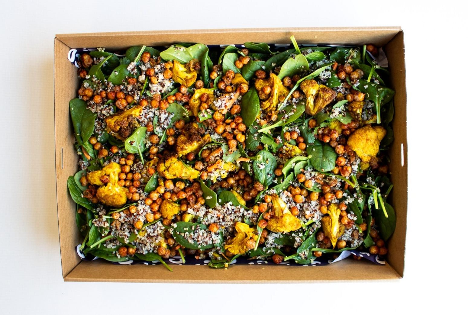 Spiced Cauliflower, Quinoa & Spinach Salad
