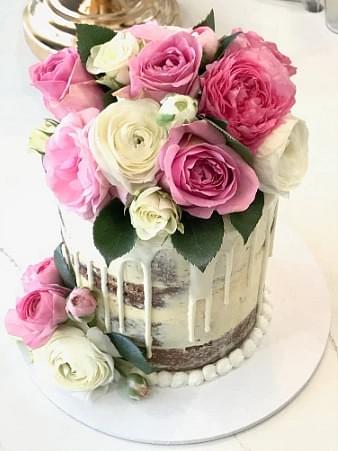 A Drip Cake - Fresh Flowers 3