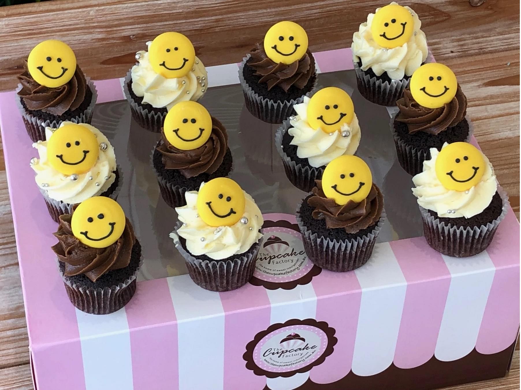 Smiley Face Cupcakes - 12 Pack