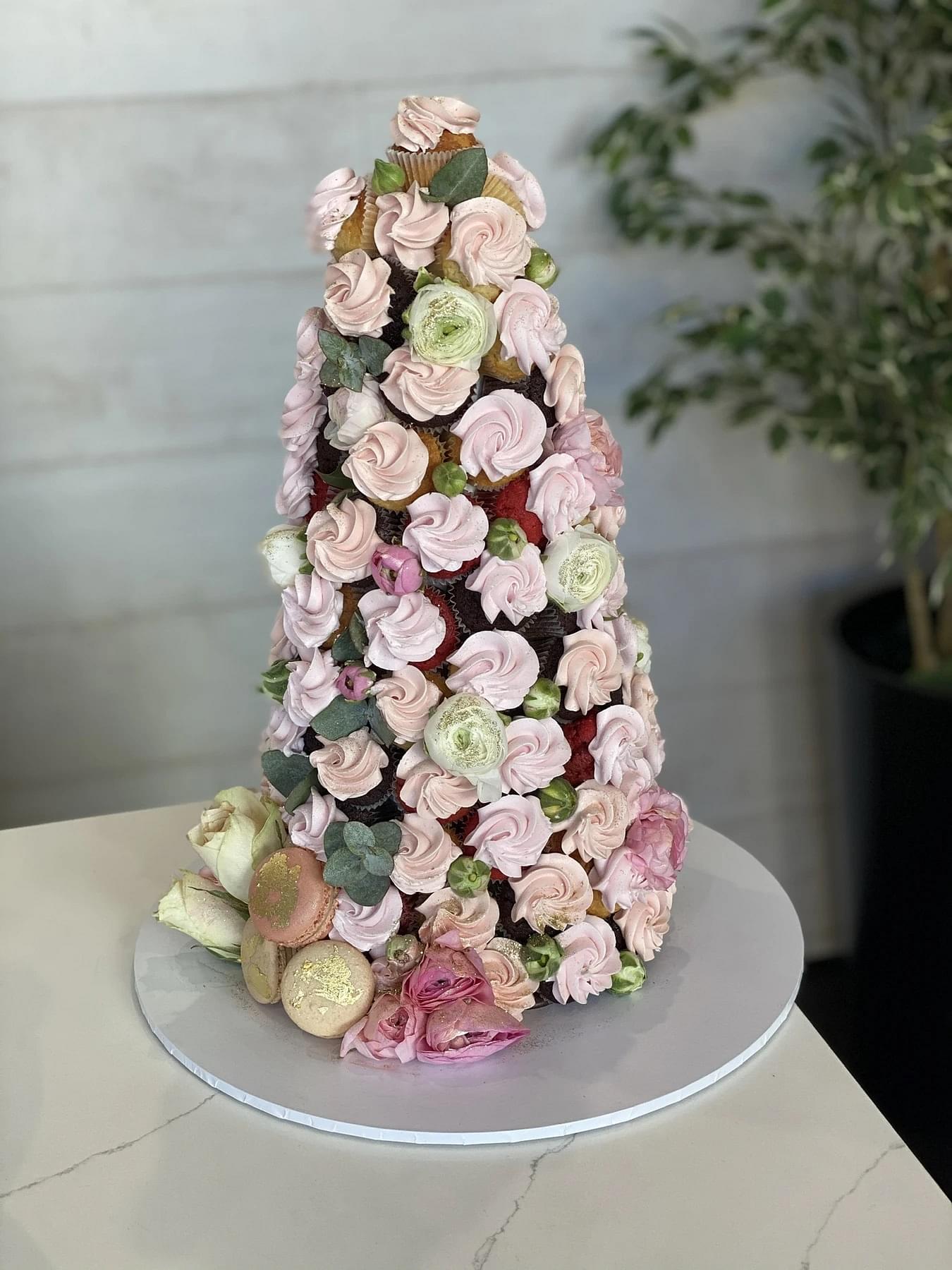 Pink Cupcake Tower