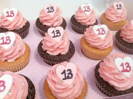 Hearts and Numbers Cupcakes