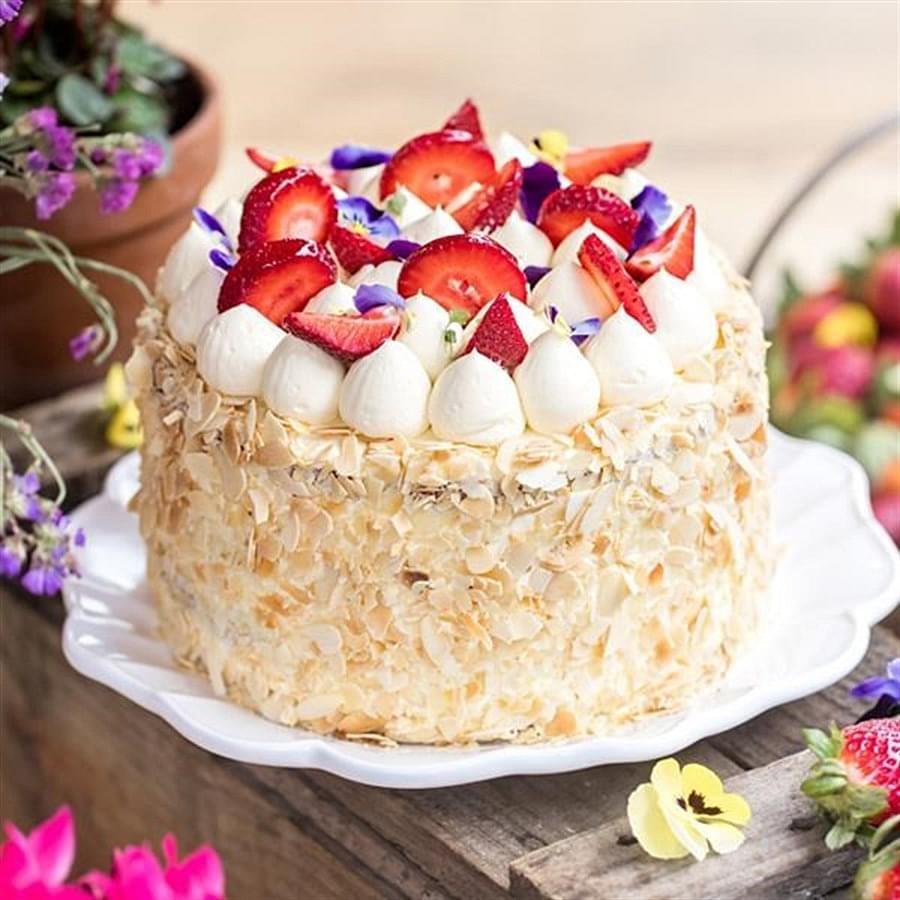 Strawberries & Cream Chiffon Cake