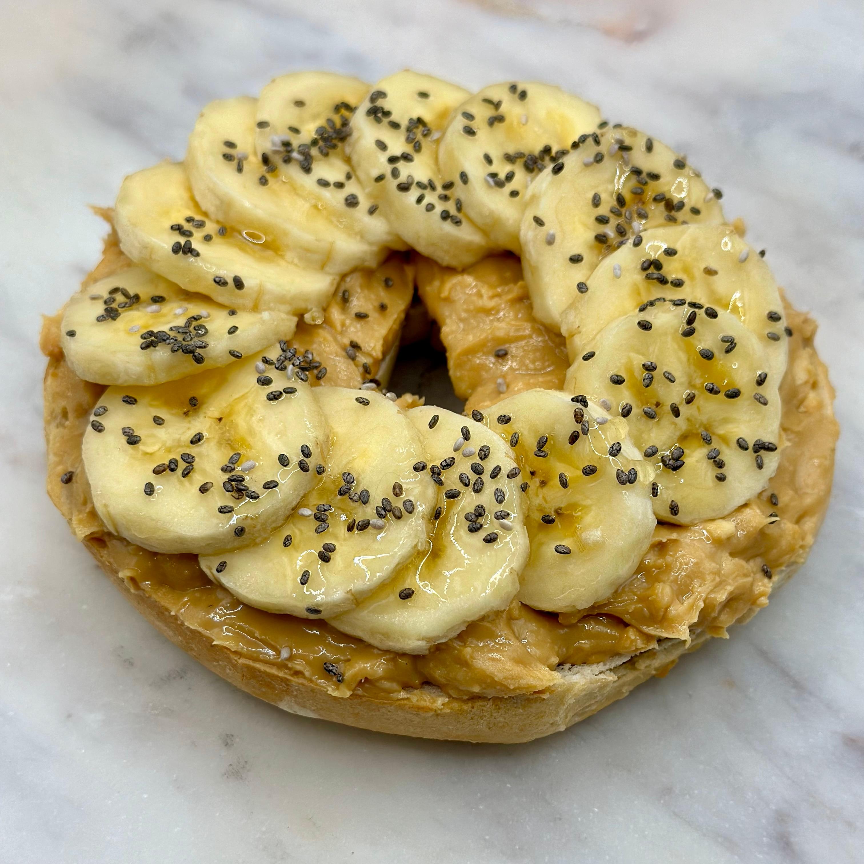 Peanut Butter & Banana Open Bagel