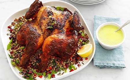 Free Range Roasted Chicken with Green Olives & Pomegranate