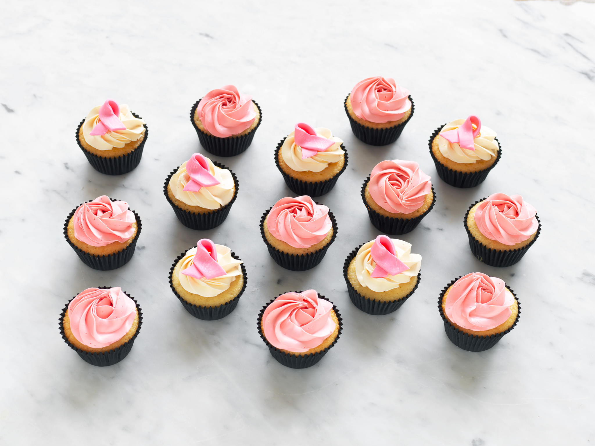 Pink Ribbon Cupcakes