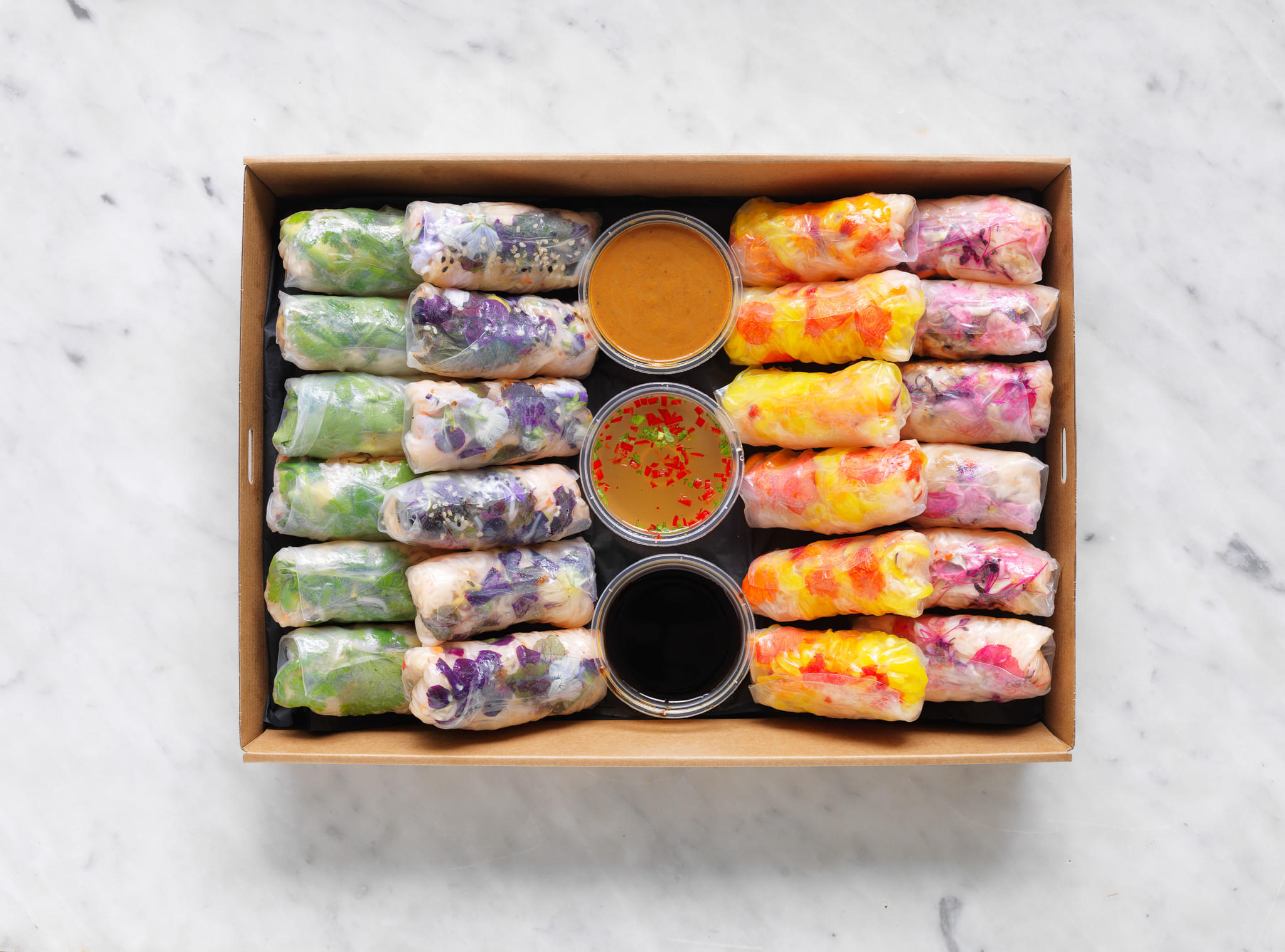 Pink Ribbon Floral Rice Paper Rolls
