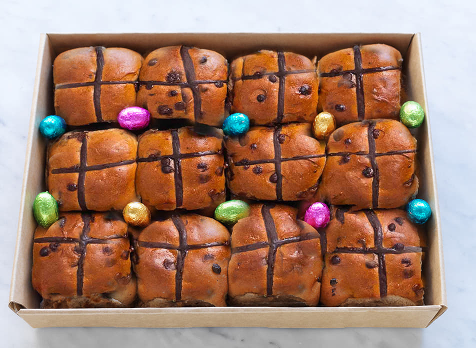 Double Chocolate Hot Cross Buns Dozen