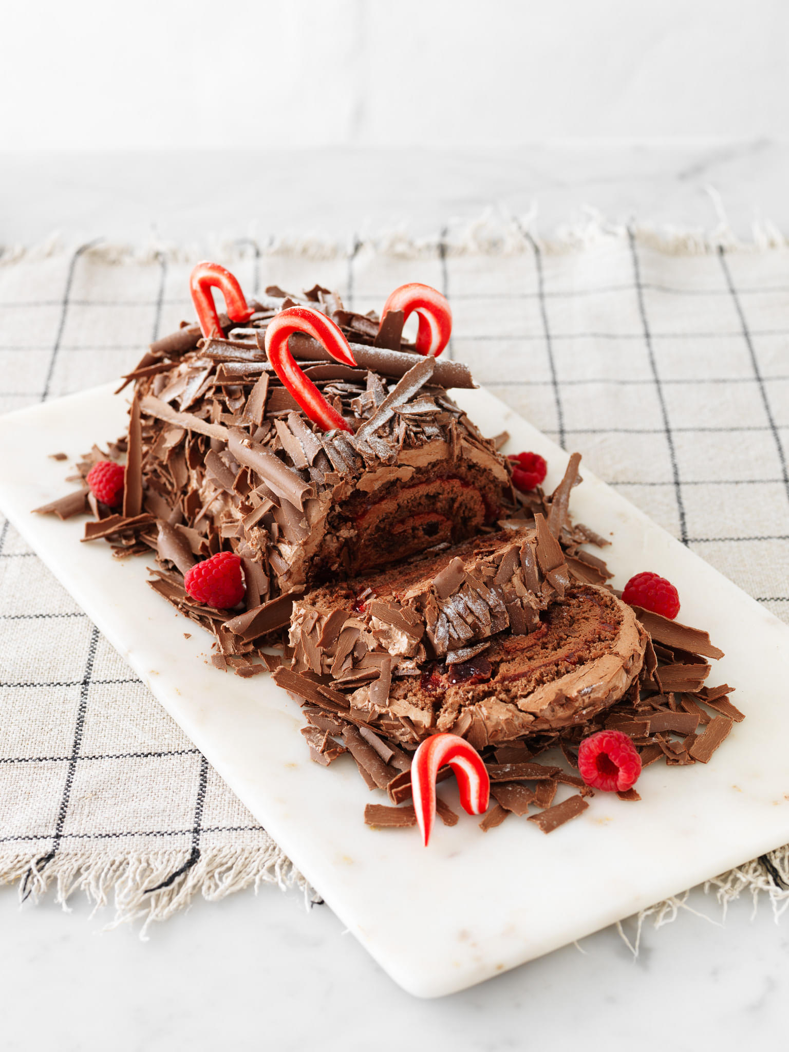 Milk Chocolate & Griotte Cherry Yule Log