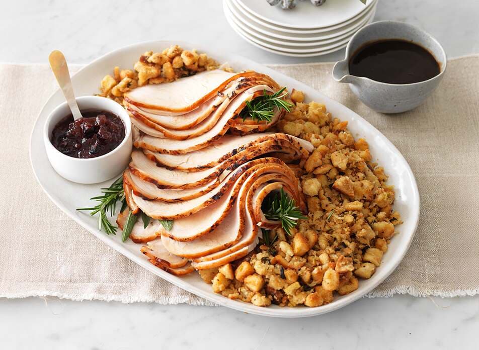 Roast Turkey with Stuffing & Cranberry