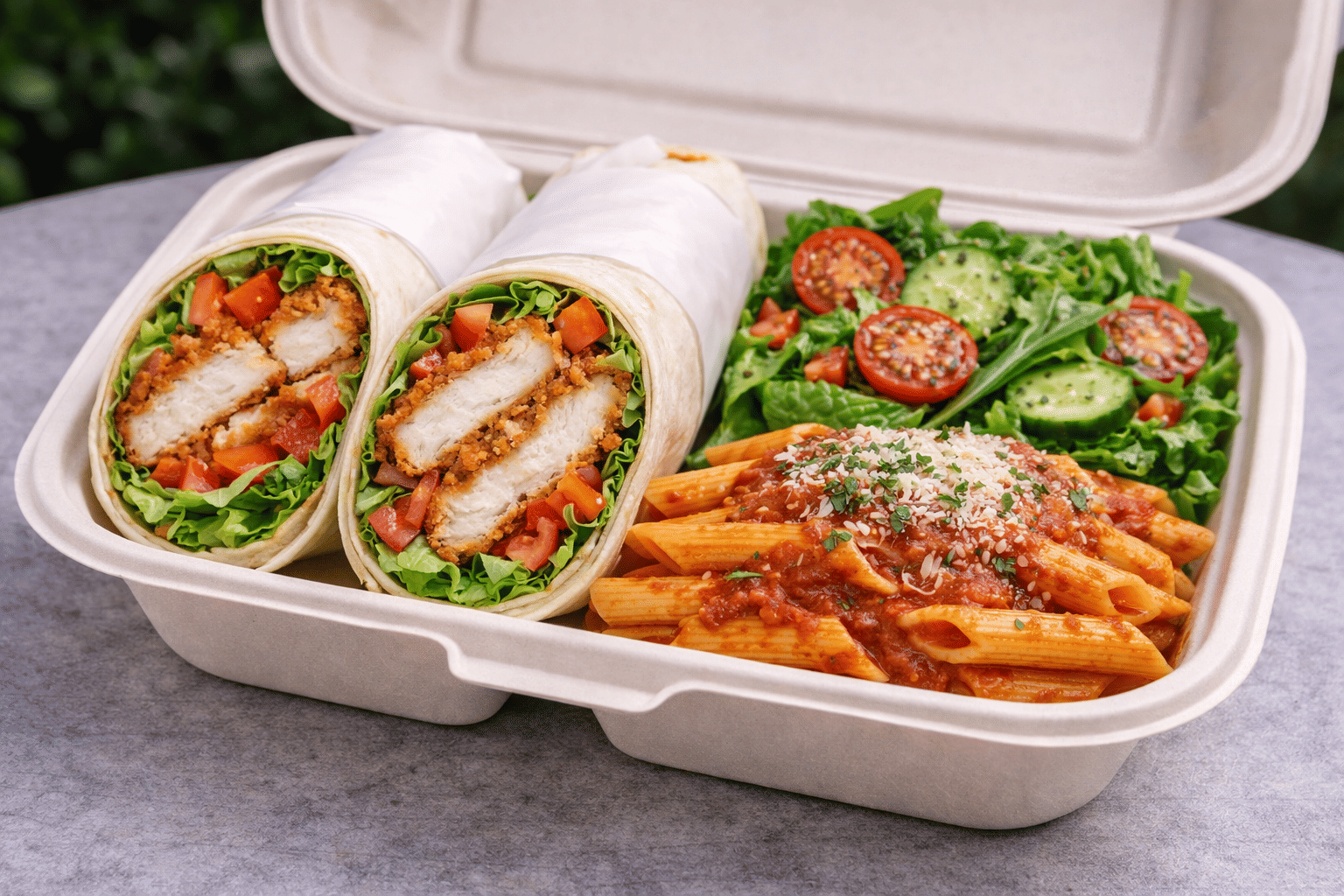 Chicken Schnitzel Wrap & Pasta Meal Box