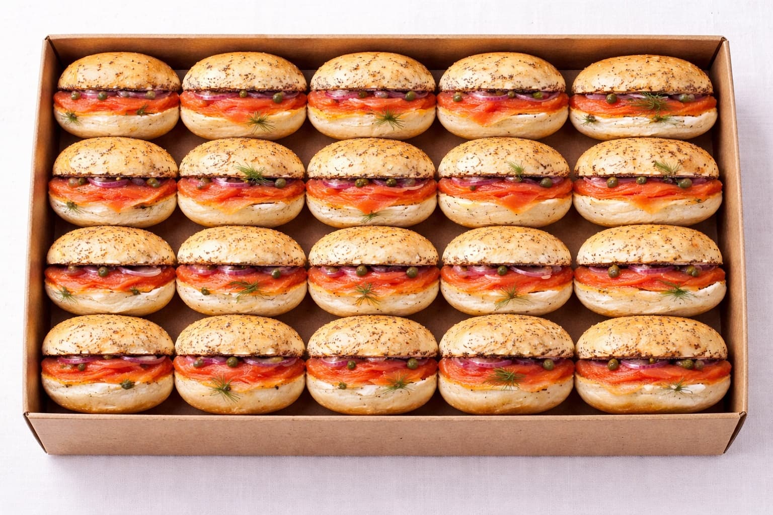 Salmon Cream Cheese Mini Bagels